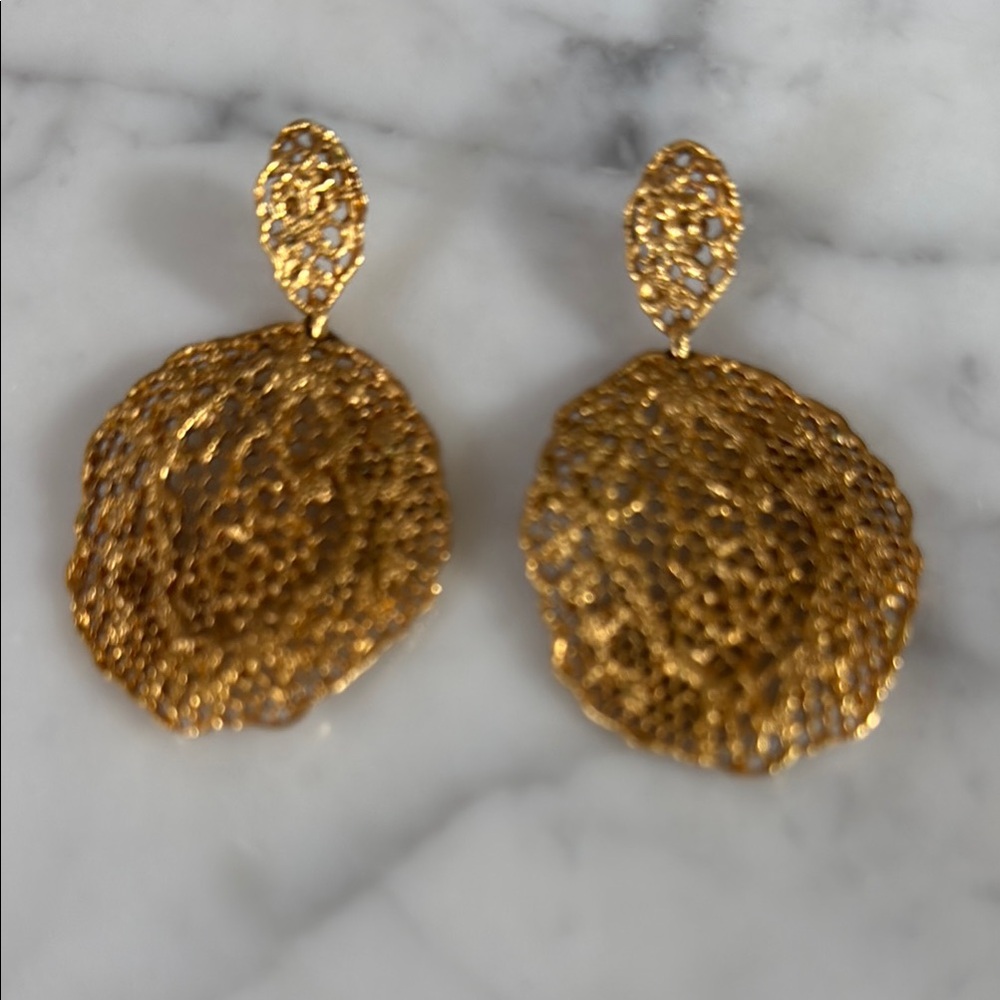 Aurelie Bidermann  Gold Textured Earrings